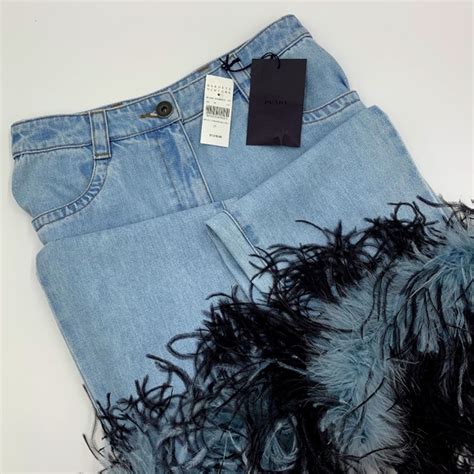 prada feather jeans|prada denim jeans.